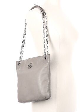 Tory Burch Silver-Tone Chain Strap Leather Shoulder or crossbody Bag